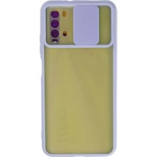 LTG Nova Redmi 9t Kılıf Palm Buzlu Kamera Sürgülü Silikon - Lila