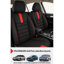 Naz Oto Oniks Kırmızı Tay Tüyü Oto Koltuk Kılıfı-(Volkswagen Bora-Golf-Jetta-Polo Uyumlu)