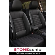 Naz Oto Stone Üniversal Deri Oto Koltuk Kılıfı - Bel Destekli - 5 Koltuk Tam Set