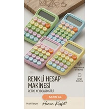 Anı Ofis Kırtasiye Pinterest Tarzı Pastel Renkli Hesap Makinesi - Klavye Tuşlu Modern Ofis Dekoru