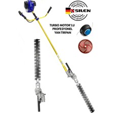 Silen Turbo Motorlu Benzinli Yan Tırpan + Çit Kesme Aparatı 6,8 Hp