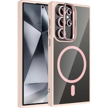 LTG Nova Galaxy S25 Remim Lensli Magsafe Standlı Kapak - Pembe