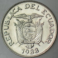 Banknoting Ekvador 1 Sucre 1988 Çil.