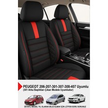 Naz Oto Oniks Kırmızı Tay Tüyü Oto Koltuk Kılıfı-(Peugeot 206-207-208-306-307-407- Uyumlu)