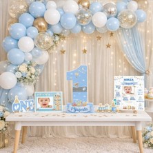 Deha Parti Dekoratif Kişiye Özel Ayaklı Pano Seti 1 Yaş Mavi Doğum Günü Parti Süs