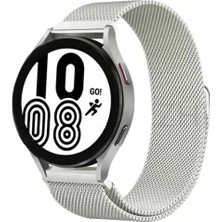 Marsilyan Samsung Galaxy Watch 4 Metal Mıknatıslı Kordon - Gümüş