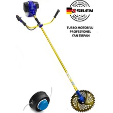 Silen Turbo Motorlu Benzinli Yan Tırpan Ot Çalı Çim Biçme Makinesi 6,8 Hp
