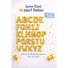 Deha Parti M Harf Altın Folyo Balon 16 Inç 40 cm