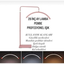 Smayling 28 Inç Profesyonel Ay Lamba LED Işık | Yarım Ay Şekilli Çekim Işığı | Makyaj, Ipek Kirpik, Estetisyen, Tattoo ve Video Çekim Işığı | Ayarlanabilir Parlaklık ve Renk Modu | Tripodlu
