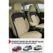 Naz Oto Mocha Taytüyü Oto Koltuk Kılıfı (Peugeot 206-207-208-306-307-407 Uyumlu)
