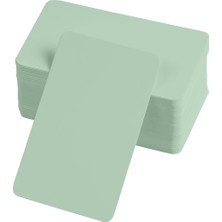 Pazarcan Boş Kelime Kartları 5x8 cm - 50 Adet Oval Kenarlı | Tabu &amp; Not Kartları - Yeşil