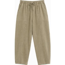 Mixray 4573 Kadın Önü Çımalı Gabardin Şalvar Pantolon Vizon