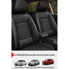 Naz Oto Stone Deri Oto Koltuk Kılıfı - Bel Destekli (Hyundai I20-I30 Accent Blue-Era-Getz Uyumlu)
