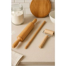 Bifa Ahşap ve Hırdavat Ahşap 3' Lü Oklava Merdane Seti Oklava Merdane ve Rulo Merdane