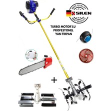 Silen Turbo Motorlu Benzinli Yan Tırpan + Çift Toprak Çapalama + Dal Budama Aparatı 6,8 Hp