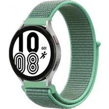 Marsilyan Samsung Galaxy Watch 4 Hasırlı Cırtcırtlı Kordon - Turkuaz