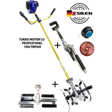 Silen Turbo Motorlu Benzinli Yan Tırpan + Çift Toprak Çapalama + Kancalı Zeytin & Badem Silkeleme Hasat Aparatı 6,8 Hp