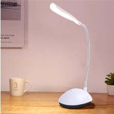 Lumindra Portatif Taşınabilir Pilli Masa Lambası Beyaz LED Işıklı Mini Masa Lambası