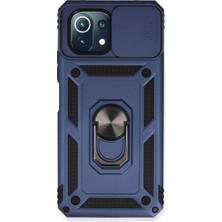 Cotton Soft Xiaomi Mi 11 Lite Kılıf Pars Lens Yüzüklü Silikon - Lacivert