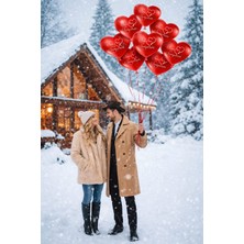Deha Parti 10 Adet Seni Seviyorum Temalı Kalpli Balon - Baskılı Romantik Balonlar, Aşk ve Sevgililer Günü Için