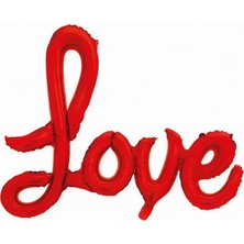 Deha Parti Love Yazılı Kırmızı Helyum Balon Sevgili ve Özel Gün Için Balon