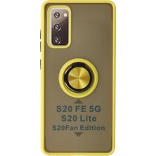 Eco Port Samsung Galaxy S20 Fe Kılıf Montreal Yüzüklü Silikon Kapak - Sarı