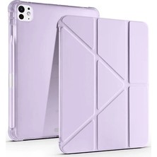 DS LLC Apple Ipad Air 13 (2024) Kılıf Kalemlikli Mars Tablet Kılıfı - Lila