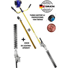 Silen Turbo Motorlu Benzinli Yan Tırpan + Çit Kesme + Ek Uzatma Aparatı 6,8 Hp
