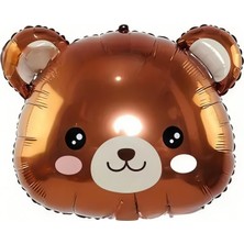 Deha Parti Folyo Balon Ayı Kafa 61X58 cm Doğum Günü Süs Malzeme