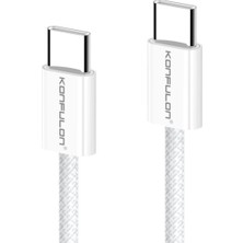 Eco Port DC130 2m 60W Type-C To Type-C Örgülü Hızlı Şarj Kablosu - Beyaz