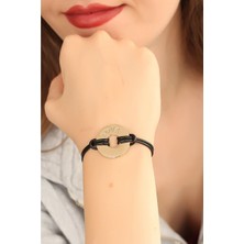 byasafkids Love (Aşık) Siyah Deri Ipli Unisex Mood Bileklik