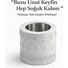 Mottopi Tek Kadeh Ehlikeyf Kilim Motifli, Termojelli Donarak Soğutan-Mermer Renk