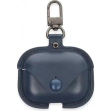 Marsilyan Apple Airpods Pro 2 (2.nesil) Çanta Deri Kılıf - Lacivert