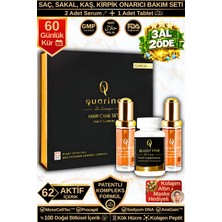 Dr. Sammy's Quarine 2 Aylık Saç Bakım Seti (2 Serum+1 Multivitamin) Dökülme ve yıpranma Karşıtı Bitkisel Kök Hücre Ekstratları, Vitamin, Mineral İçeren Saç, Sakal, Kaş ve Kirpik Onarıcı Premium Set