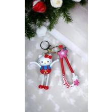 Famemus Accessory 3D Büyük Boy Hello Kitty Anahtarlık ve Çanta Aksesuar