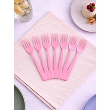 Plastik Çatal Açık Pembe 25'Li
