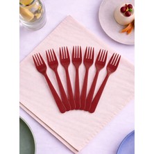 Plastik Çatal Kırmızı 25'Li