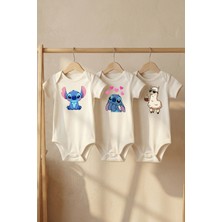Pamuk Saray %100 Organik Pamuk Sevimli Hayvan Figürü Baskılı Kısa Kollu Çıtçıtlı Bebek Body Zıbın