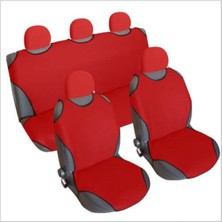 Kırmızı Oto Koltuk Kılıfı Seti, Ön ve Arka, Şık ve Koruyucu Tasarım