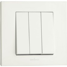 10 Adet Ovivo Grano Beyaz Üçlü Anahtar Çerçeve Dahil