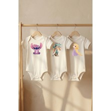 Pamuk Saray %100 Organik Pamuk Sevimli Hayvan Figürü Baskılı Kısa Kollu Çıtçıtlı Bebek Body Zıbın