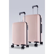 Zeplin Liva PP Polipropilen Ultra Light 2'li Valiz Seti (Kabin ve Orta) Pudra