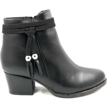 Punto 425055 Siyah 5 Cm Fermuarlı Kadın Bot