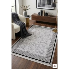 Luxury Living Collection: Vizon Pudra Mermer Dokulu Madalyon Salon Halısı