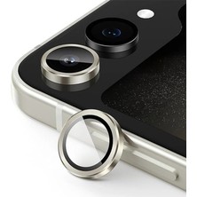 İlk El Grup Samsung Galaxy Z Flip 5 Valdez Metal Kamera Lens - Krem