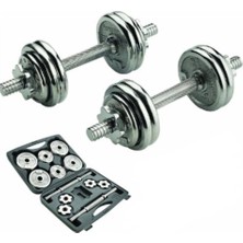 PremiumPort 15 kg Krom Dumbell Seti Çantalı Döküm Plaka, Sağlıklı ve Güçlü Antrenman