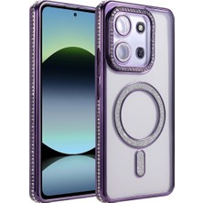 İlk El Grup Xiaomi Redmi 15C 4g Joke Simli Magneticsafe Kılıf - Derin Mor