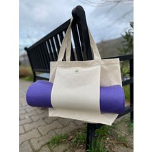 PremiumPort Mat Taşıma Çantası, Pilates, Yoga, Plaj, Günlük, Kanvas Kumaş, Kadın Kol Çantası