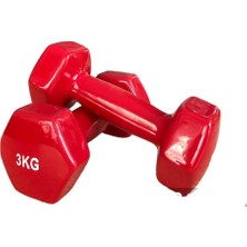 PremiumPort 3kg x 2 Adet Köşeli Vinyl Dambıl Seti, Kaymaz ve Ergonomik Tasarım