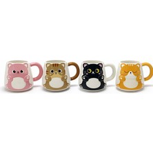 Lowell Home Ieg Özel Tasarım 3D Kedi Figürlü Seramik Kupa Bardak  LWLHMRS-İEG4256